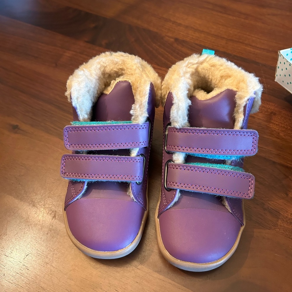 Ten Little Furry High Top Boots, Purples, Size 9